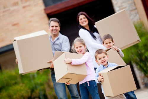 Student move checklist and boxes ready for collection in Shepherds Bush