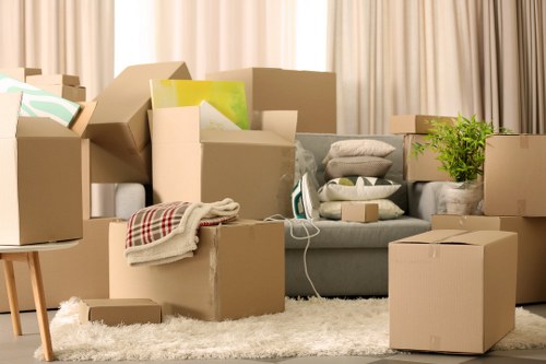 Fragile household items wrapped for safe transport